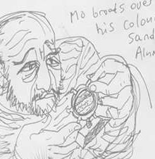 Rough sketch of Mo (a middle aged bearded man.)