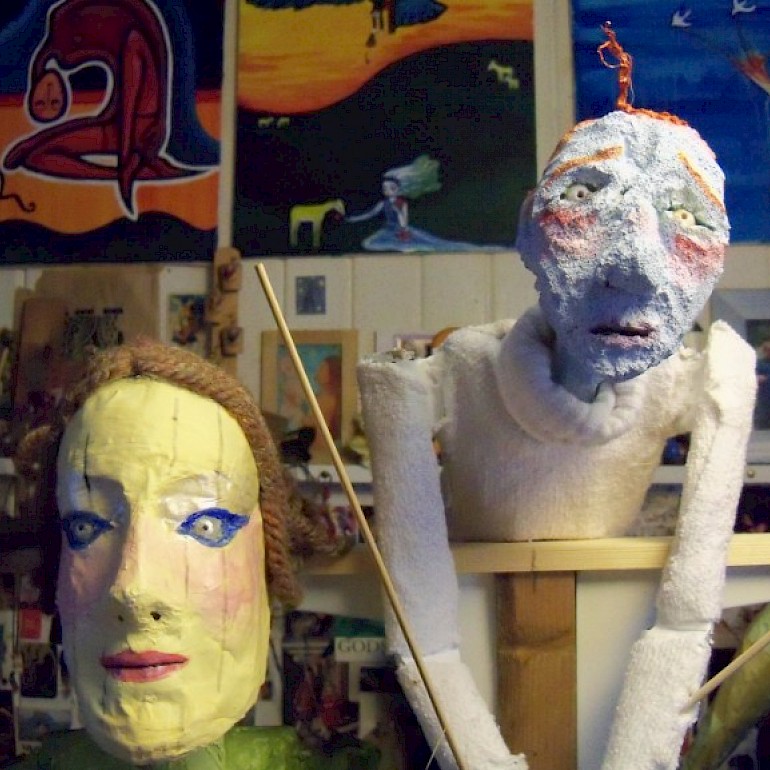 A couple of the puppets made for Jellicoe's Dispatch or Mermaids of Jutland (2015)